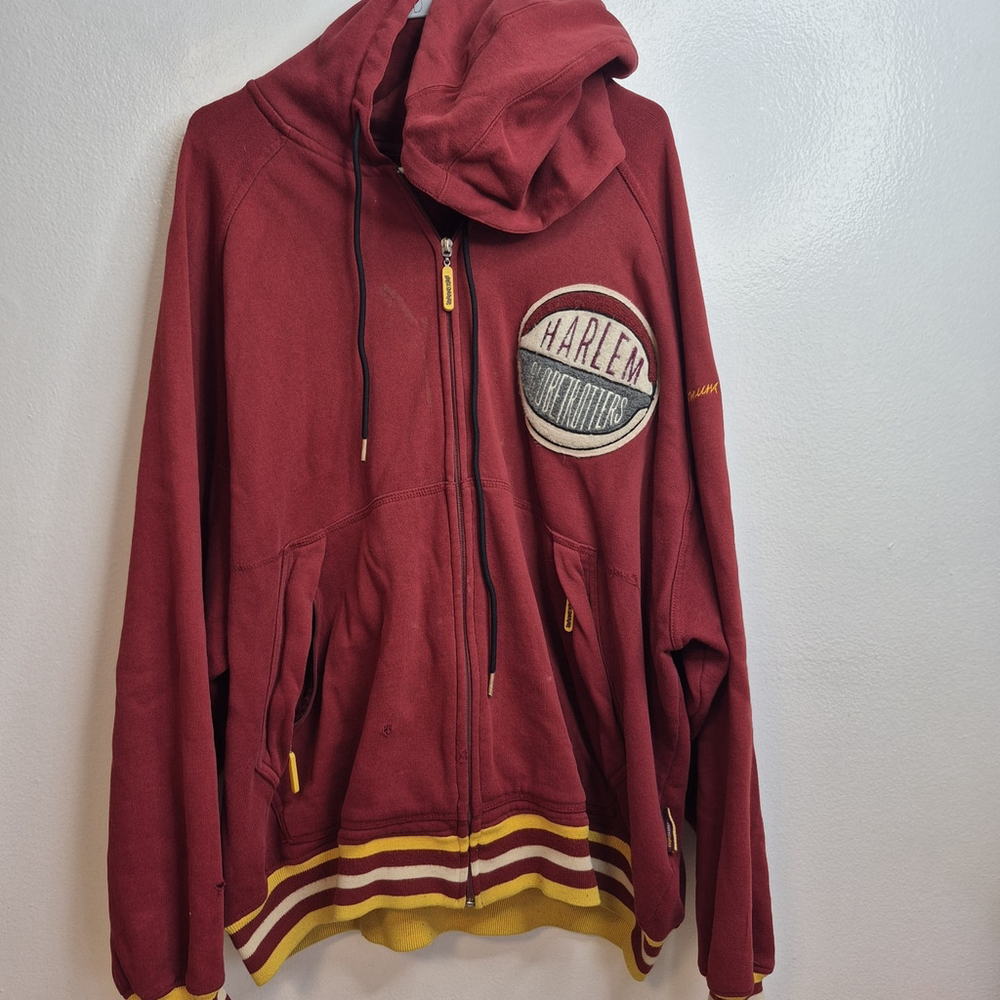 Vintage Harlem Globetrotters Hoodie 2XL Red Fubu Platinum Full Zip Sweatshirt